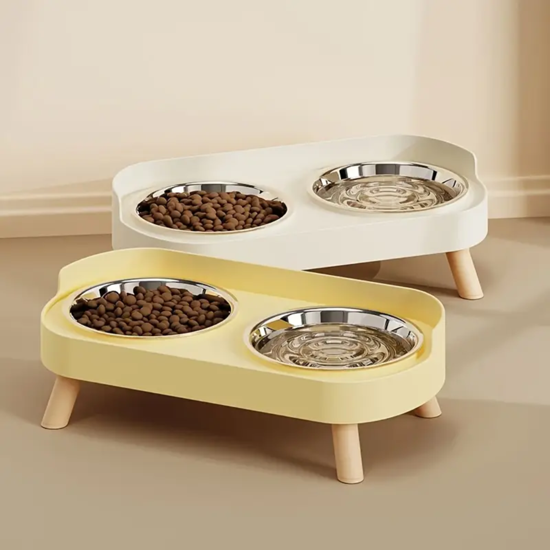 Elevated Double Bowl Feeder (free belt harness included)