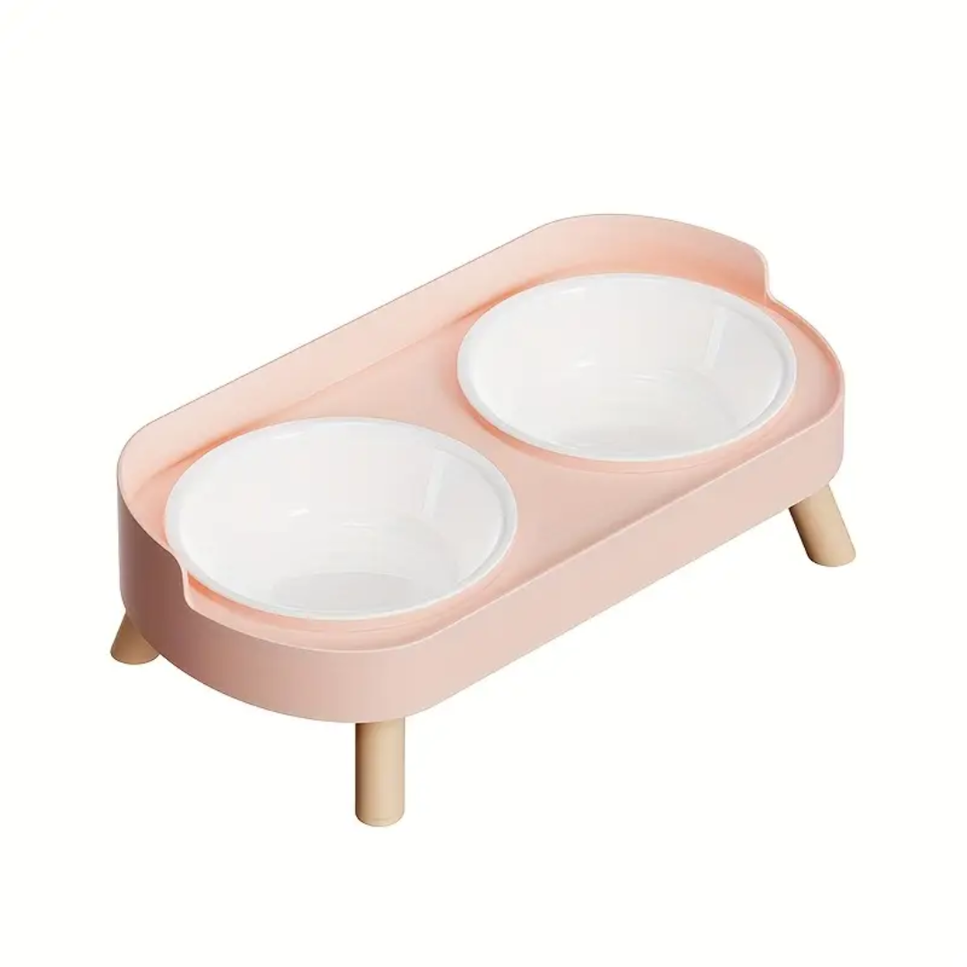 Elevated Double Bowl Feeder (free belt harness included)