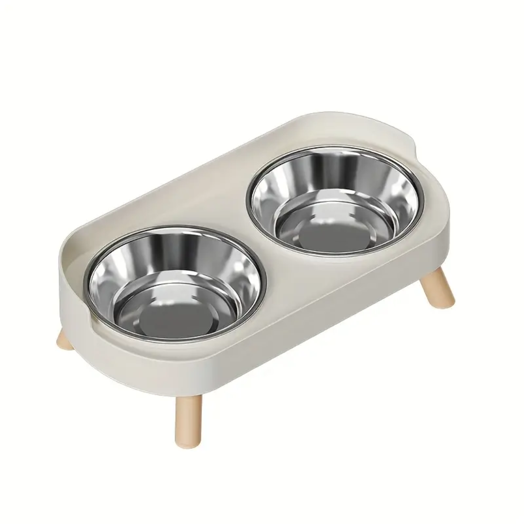 Elevated Double Bowl Feeder (free belt harness included)