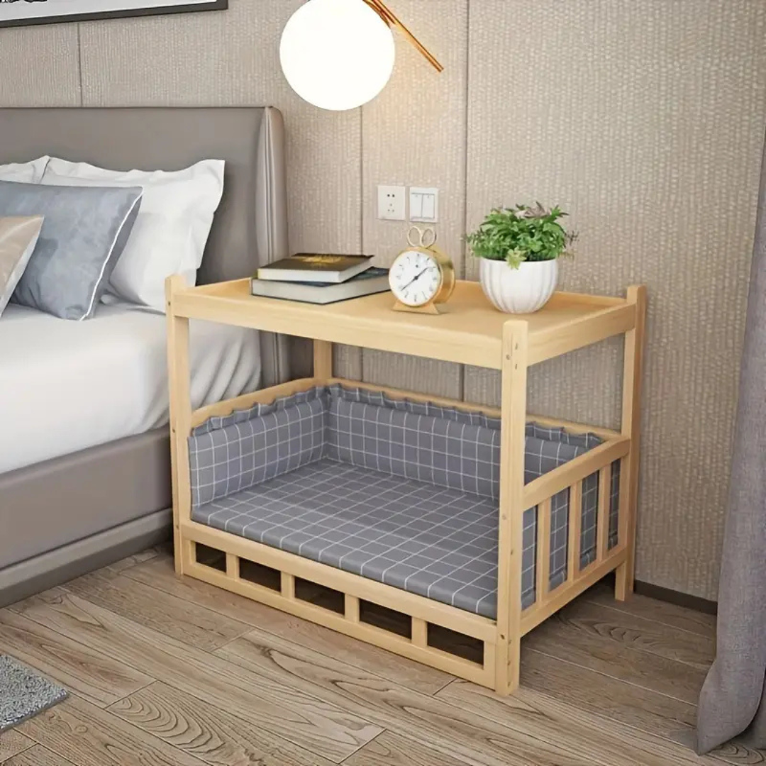 Wooden Bedside Table Pet Bed