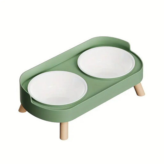 Elevated Double Bowl Feeder (free belt harness included)